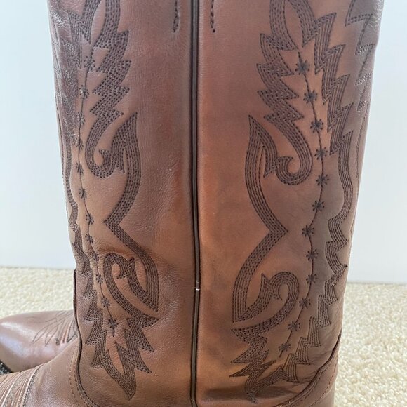 Men\'s NOCONA Brown Leather 8 EE Western Cowboy Dress Boot Point Toe main image 15